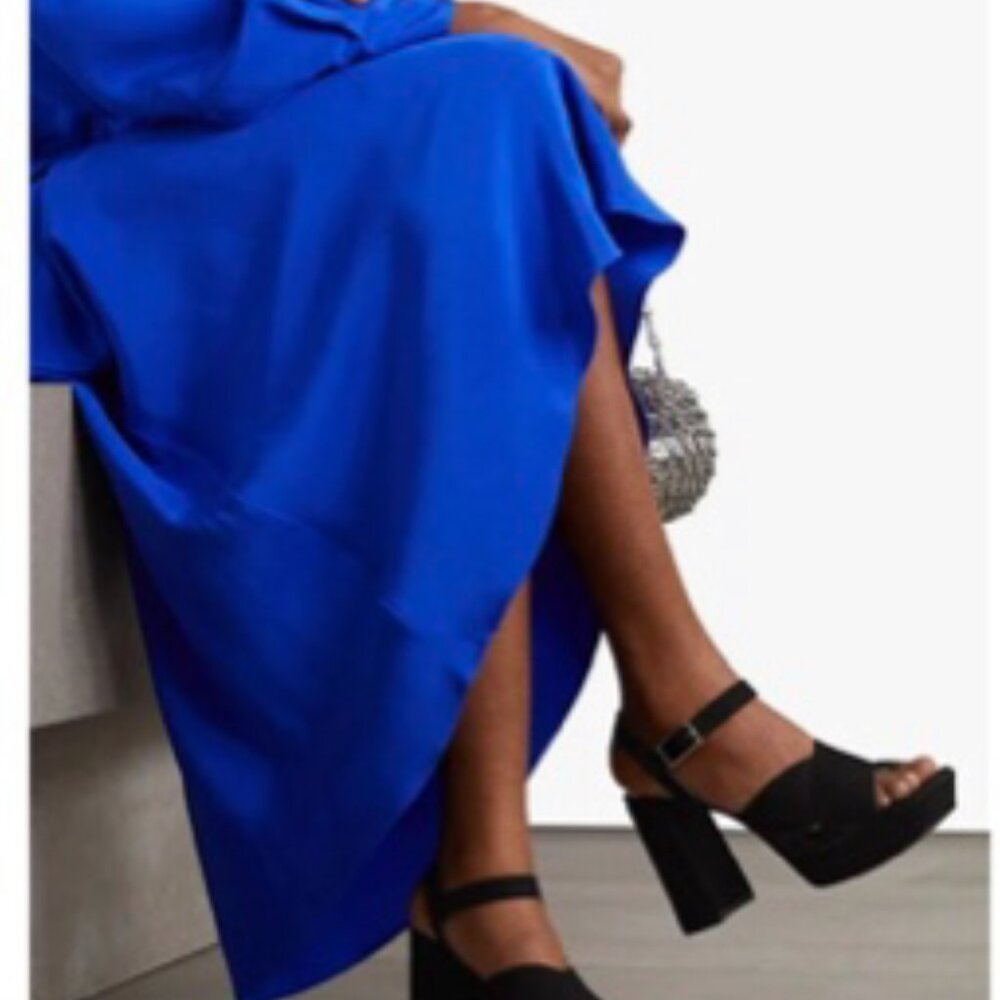 REFORMATION Myradia Suede Platform Sandals 8.5 MADE IN BRAZIL